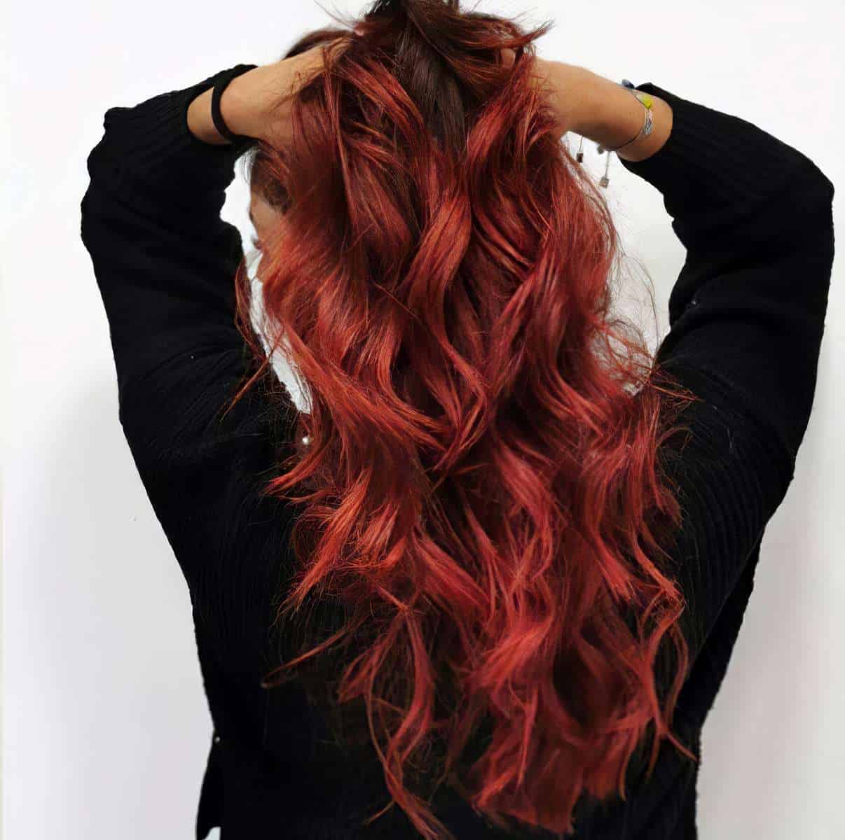 cheveux wavy ombre  hair  rouge alchimie coiffure  aix en 