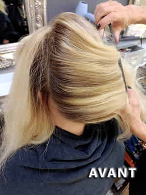 alchimie blond polaire avant coiffeur aix en provence