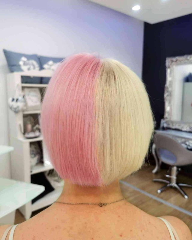 Split Hair rose pastel blond polaire coloriste aix en provence
